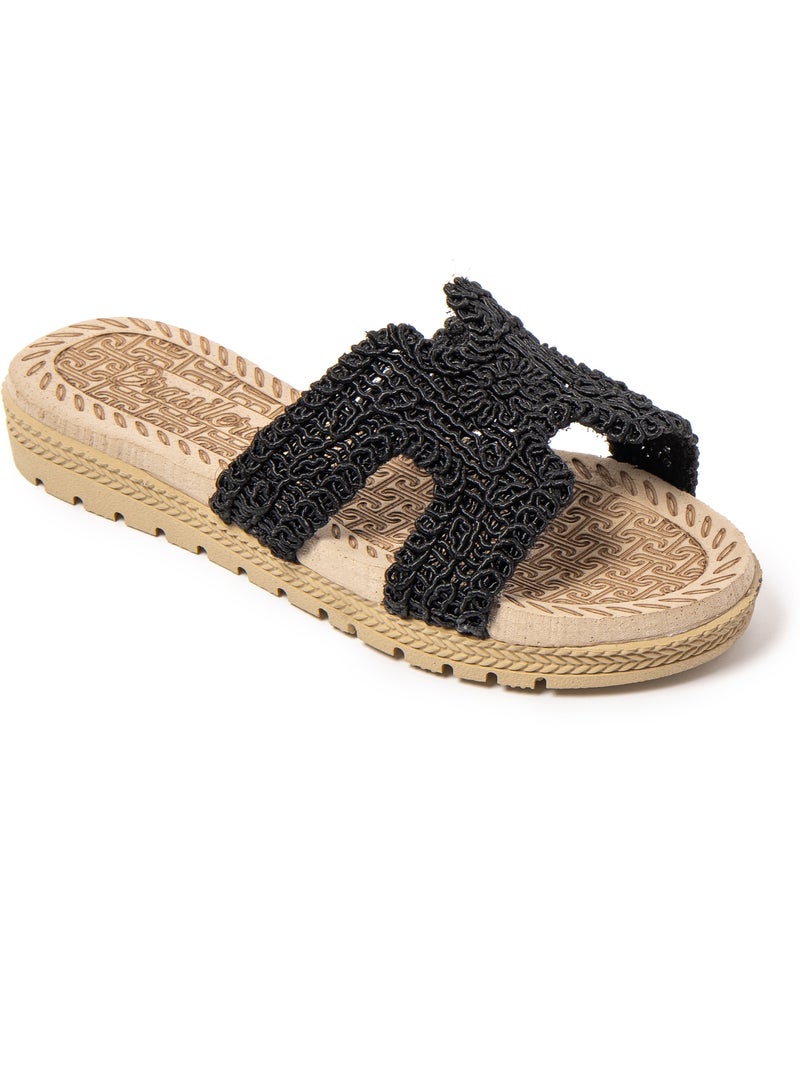 Sandales pour femme Brasileras avec semelle gomme Noir - Kiabi