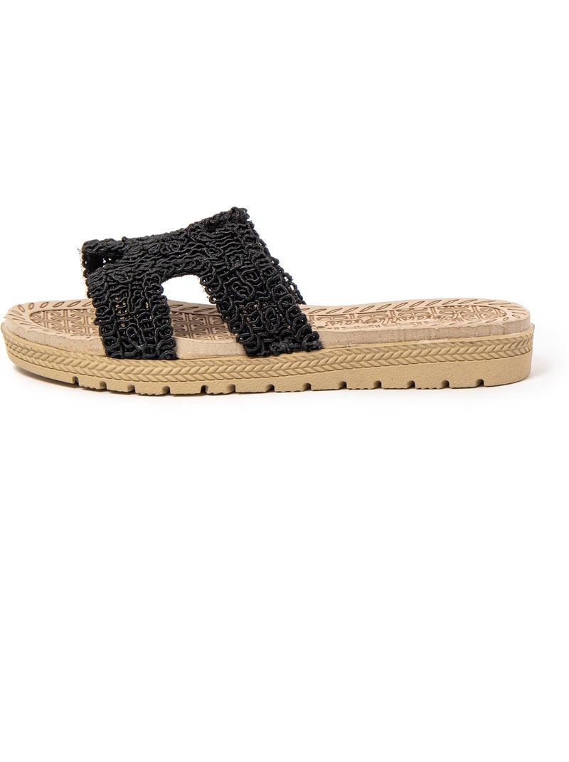 Sandales pour femme Brasileras avec semelle gomme Noir - Kiabi
