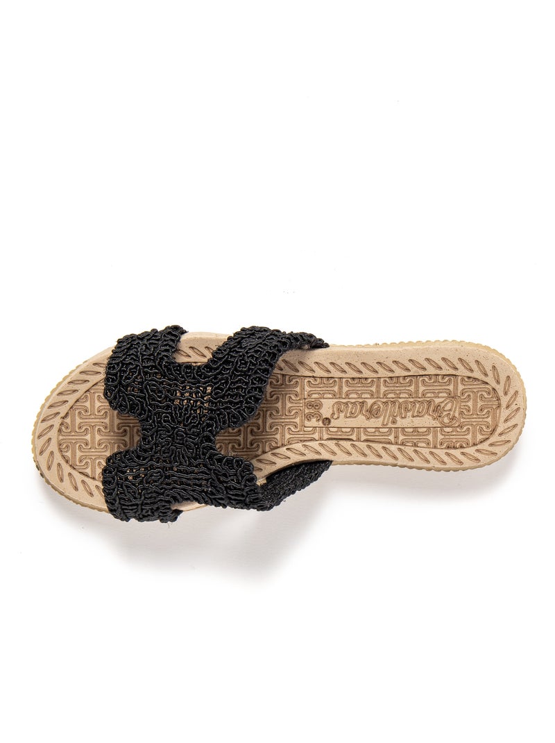 Sandales pour femme Brasileras avec semelle gomme Noir - Kiabi