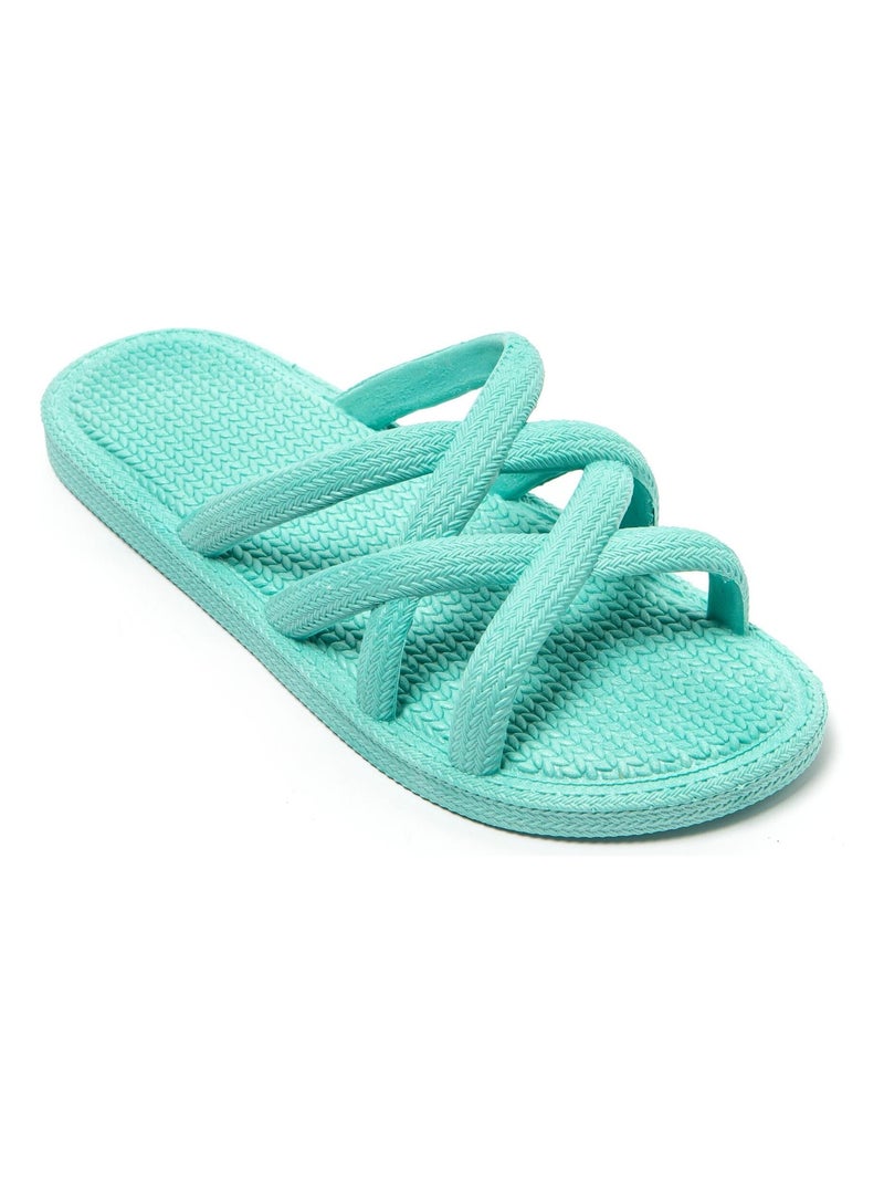 Sandales pour femme Brasileras avec semelle gomme Vert clair - Kiabi
