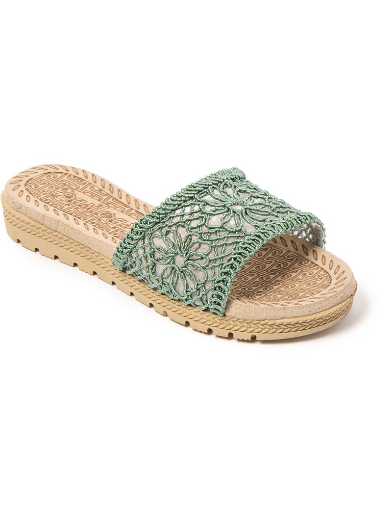 Sandales pour femme Brasileras avec semelle gomme Vert - Kiabi
