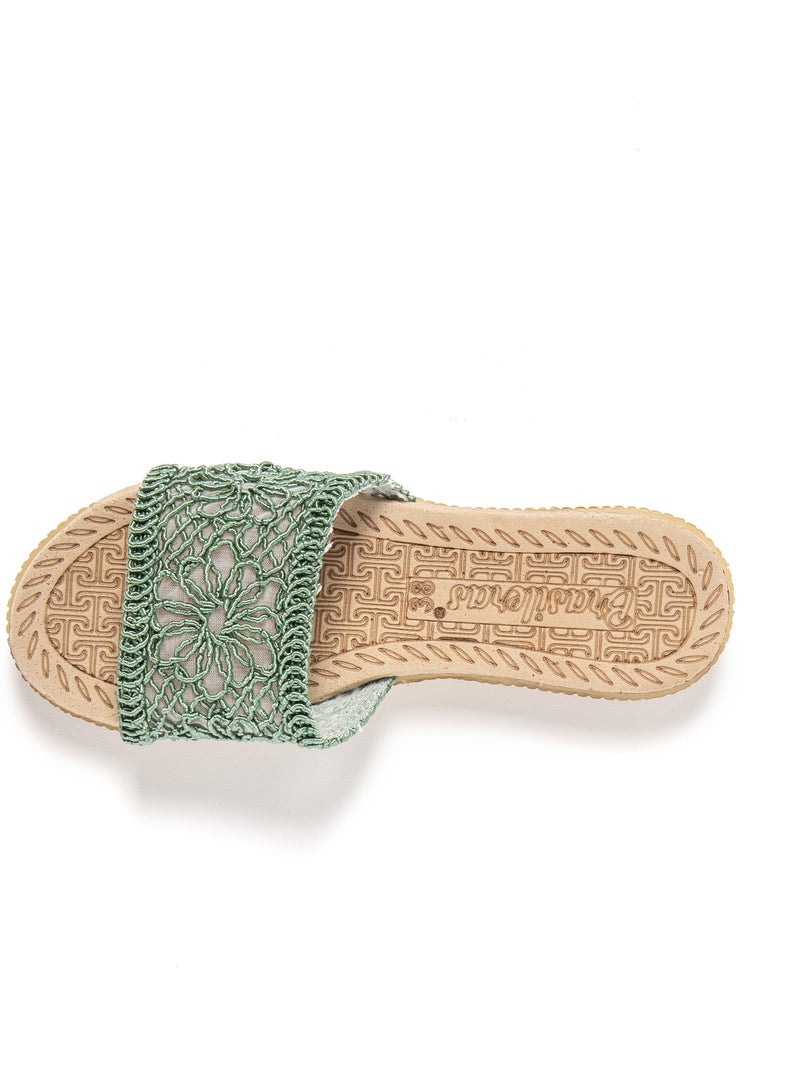 Sandales pour femme Brasileras avec semelle gomme Vert - Kiabi