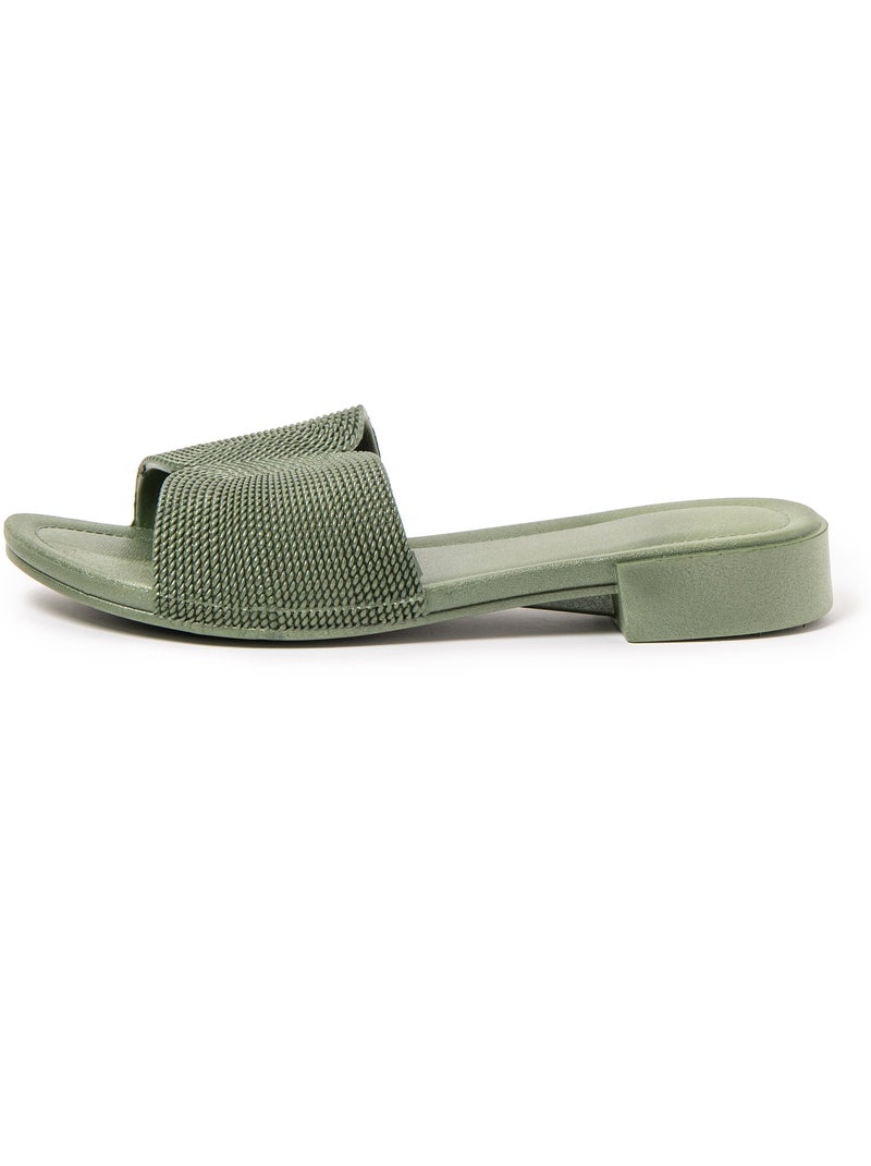 Sandales pour femme Brasileras avec semelle gomme Vert foncé - Kiabi