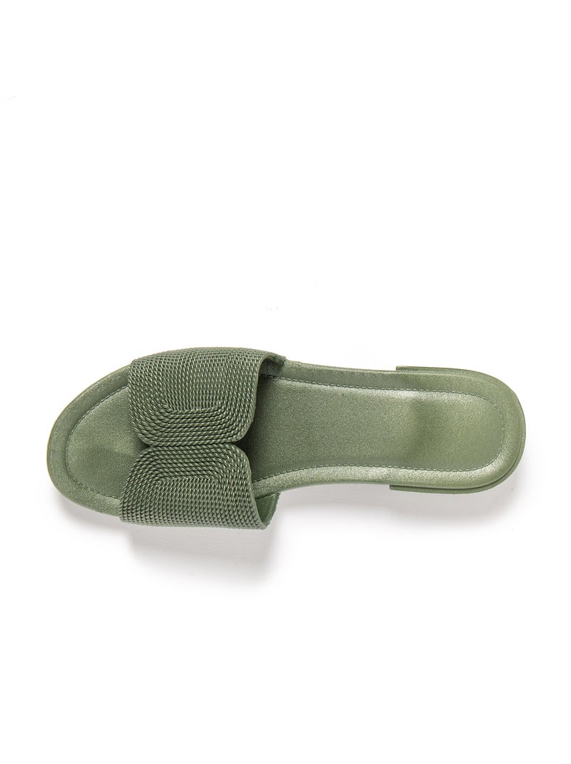 Sandales pour femme Brasileras avec semelle gomme Vert foncé - Kiabi