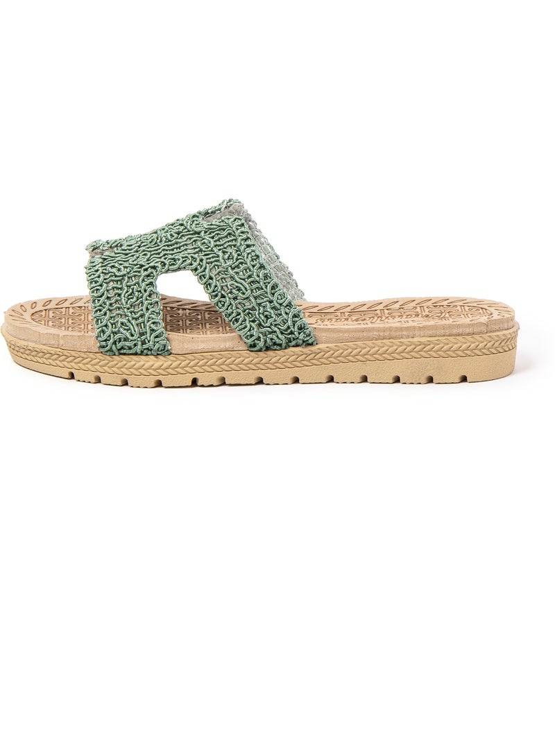 Sandales pour femme Brasileras avec semelle gomme Vert - Kiabi
