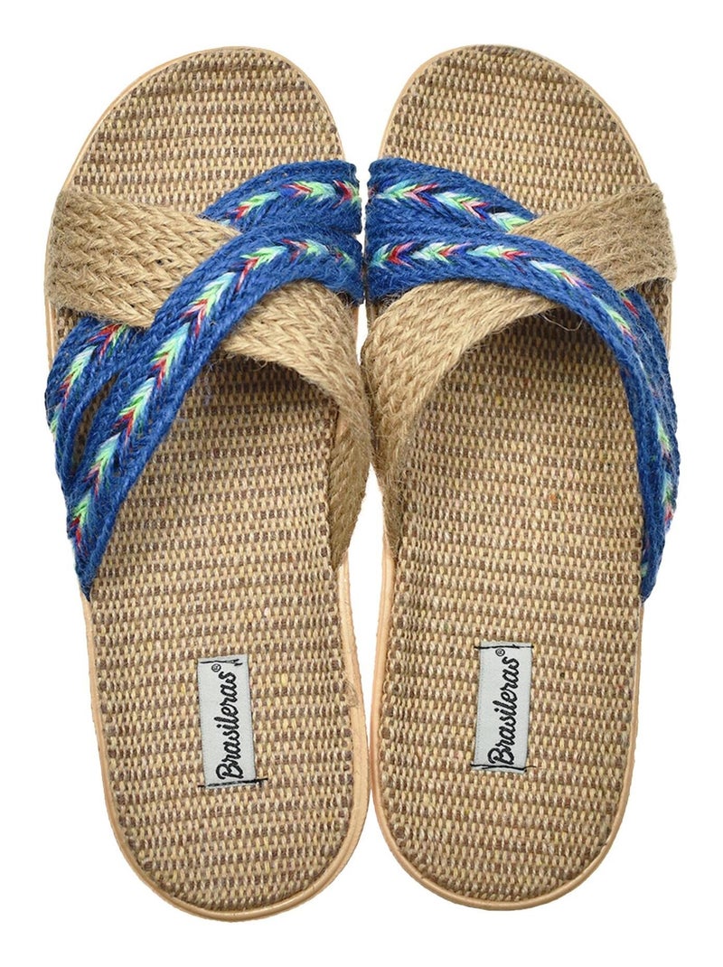 Sandales pour femmes Brasileras avec semelles en gomme Bleu - Kiabi