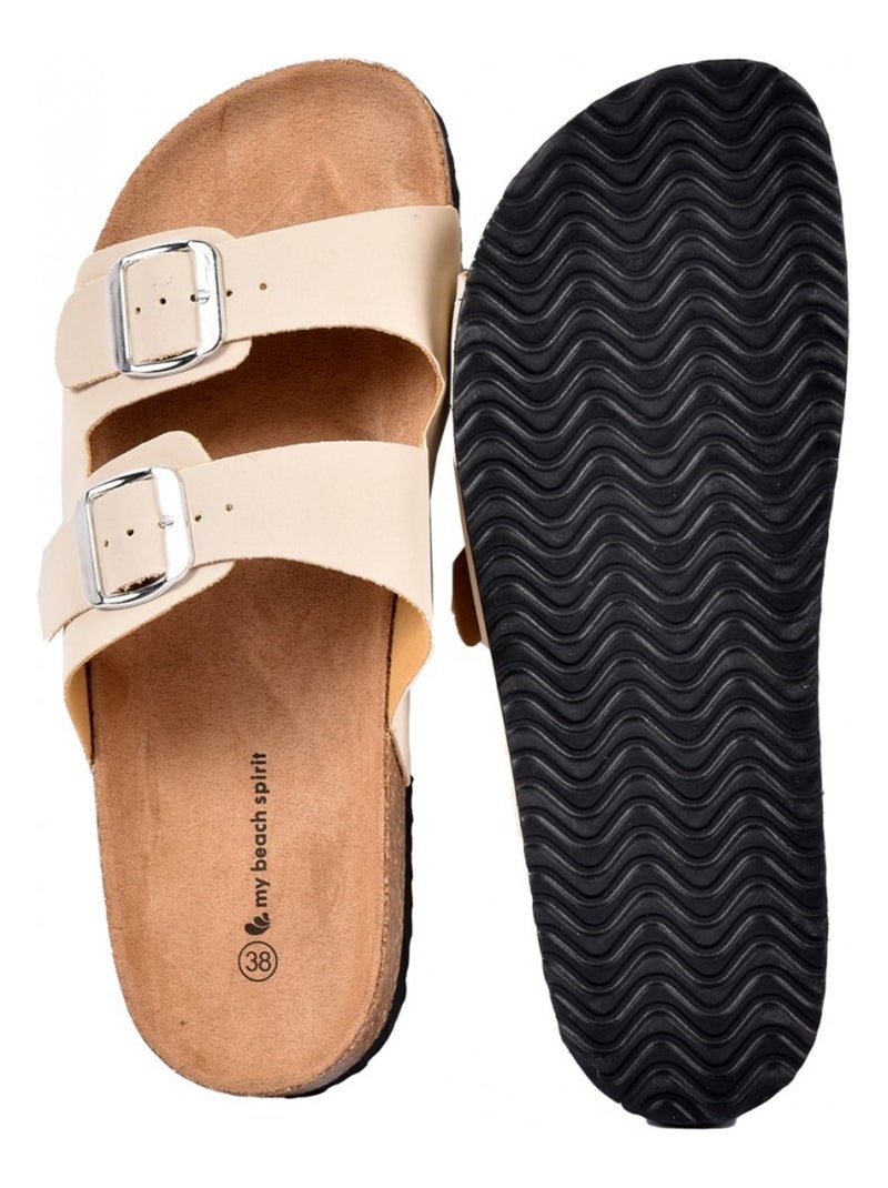 Sandales PREMIUM Boucle Beige - Kiabi