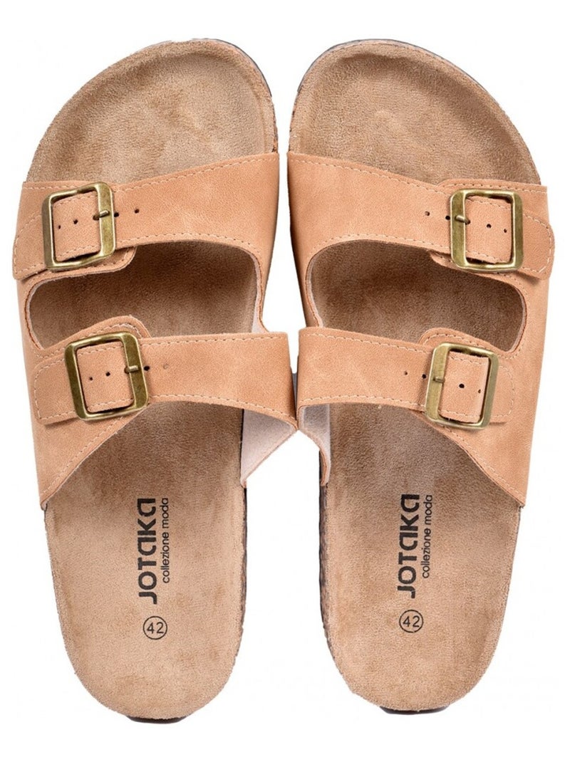 Sandales PREMIUM Boucle Camel - Kiabi