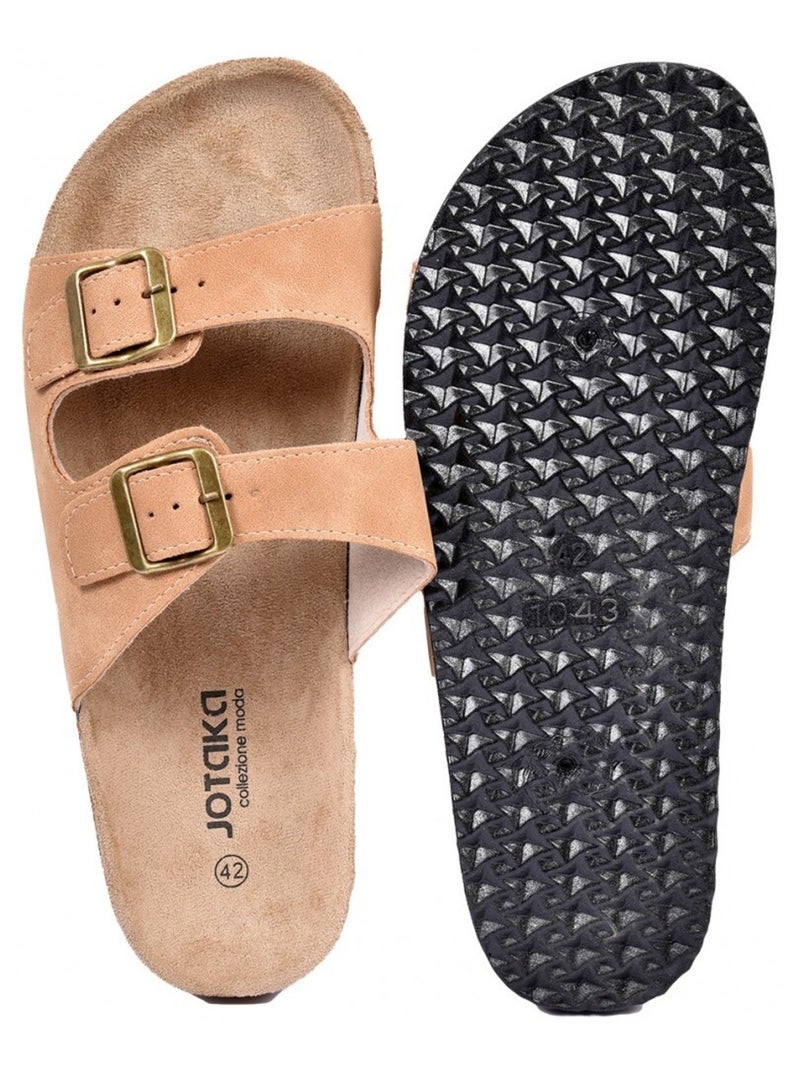 Sandales PREMIUM Boucle Camel - Kiabi