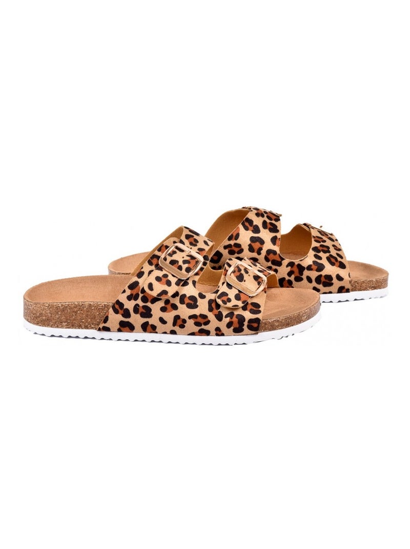 Sandales PREMIUM Boucle Camel - Kiabi