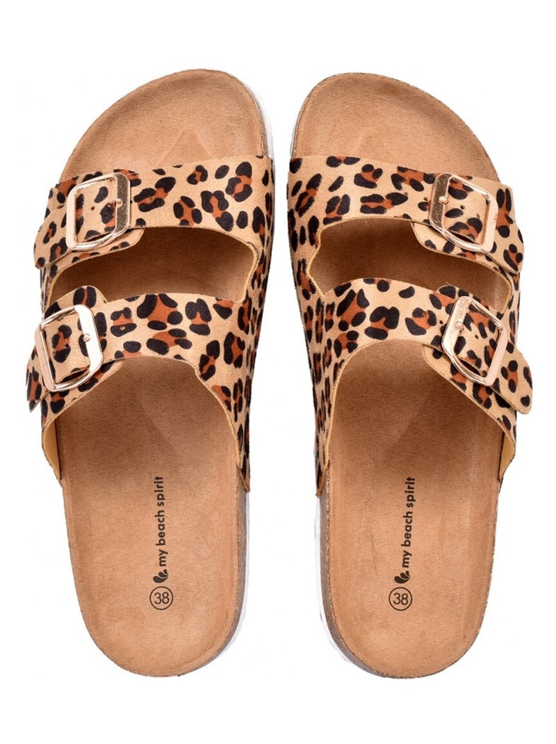 Sandales PREMIUM Boucle Camel - Kiabi