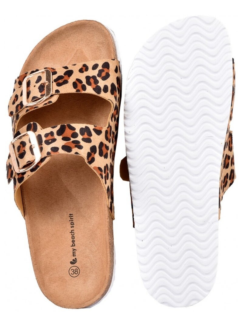 Sandales PREMIUM Boucle Camel - Kiabi