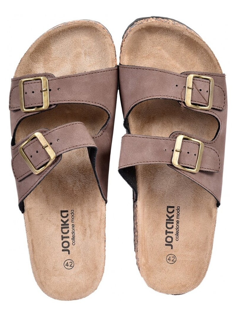 Sandales PREMIUM Boucle Marron - Kiabi