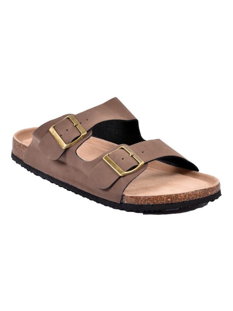 Sandales PREMIUM Boucle Marron - Kiabi
