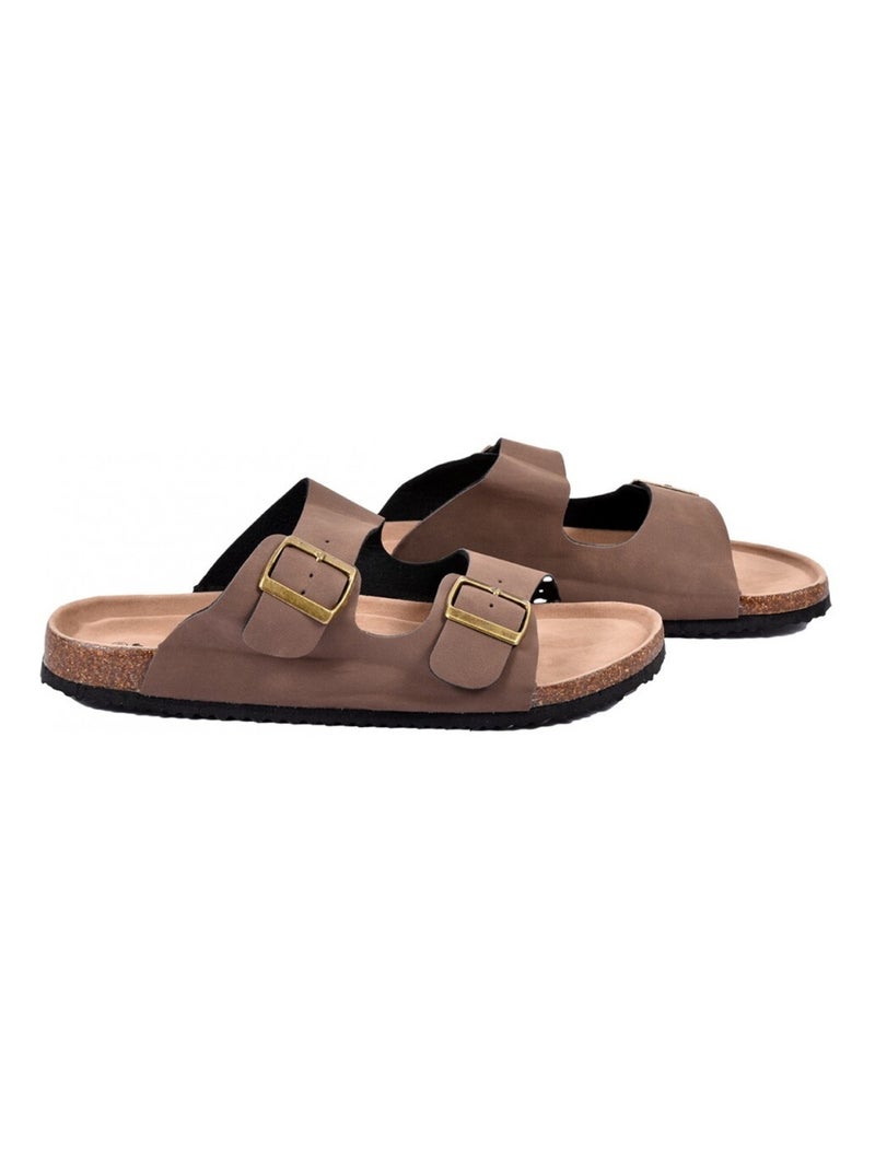 Sandales PREMIUM Boucle Marron - Kiabi
