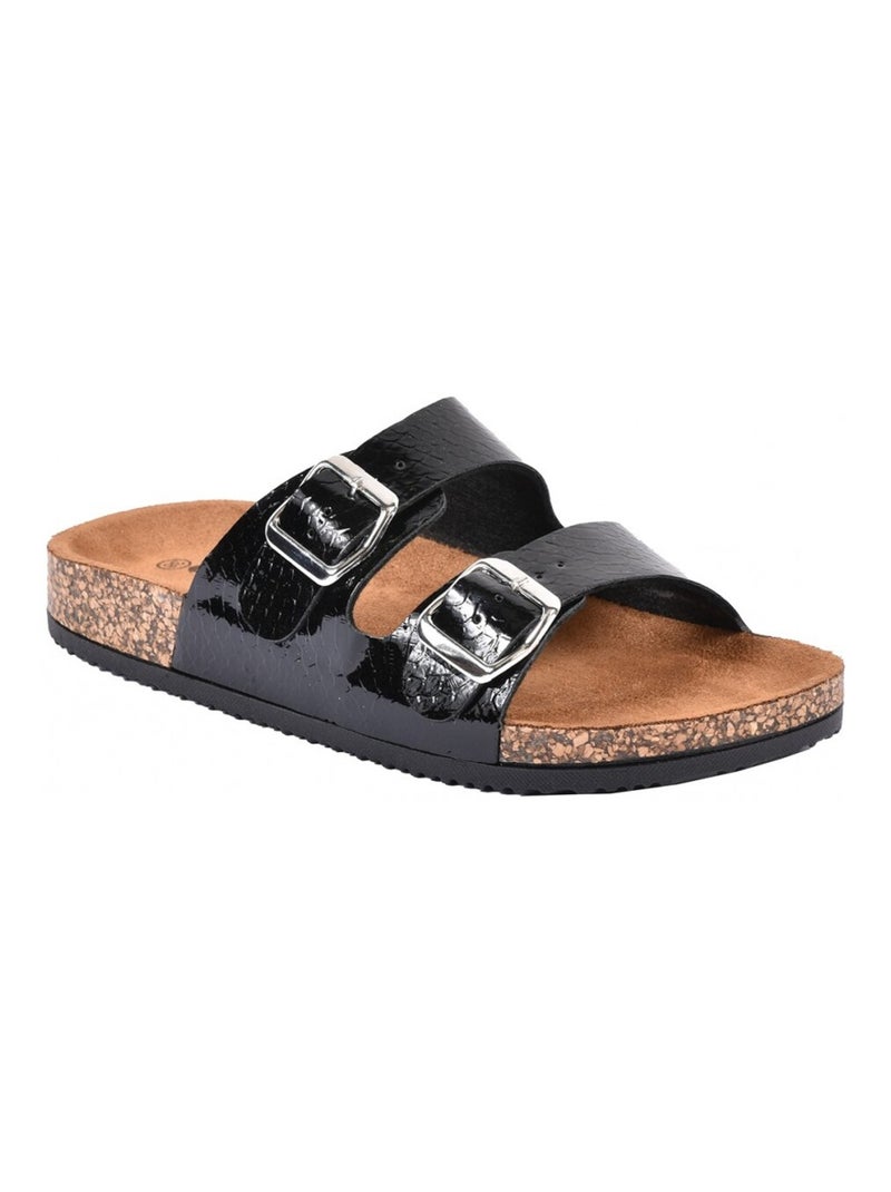 Sandales PREMIUM Boucle Noir - Kiabi