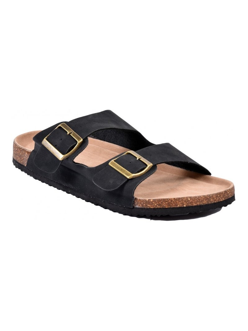 Sandales PREMIUM Boucle Noir - Kiabi