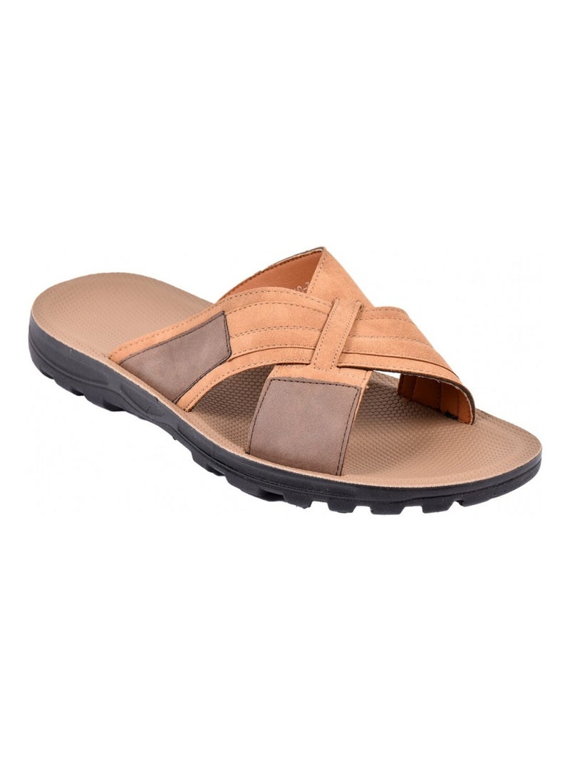 Sandales PREMIUM Claquette Camel - Kiabi
