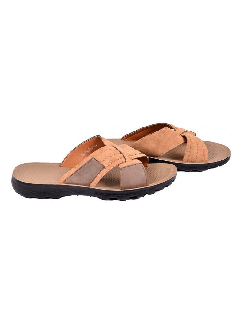 Sandales PREMIUM Claquette Camel - Kiabi