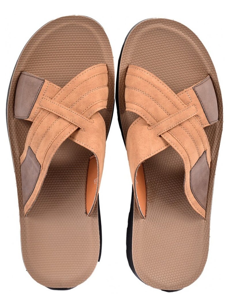 Sandales PREMIUM Claquette Camel - Kiabi
