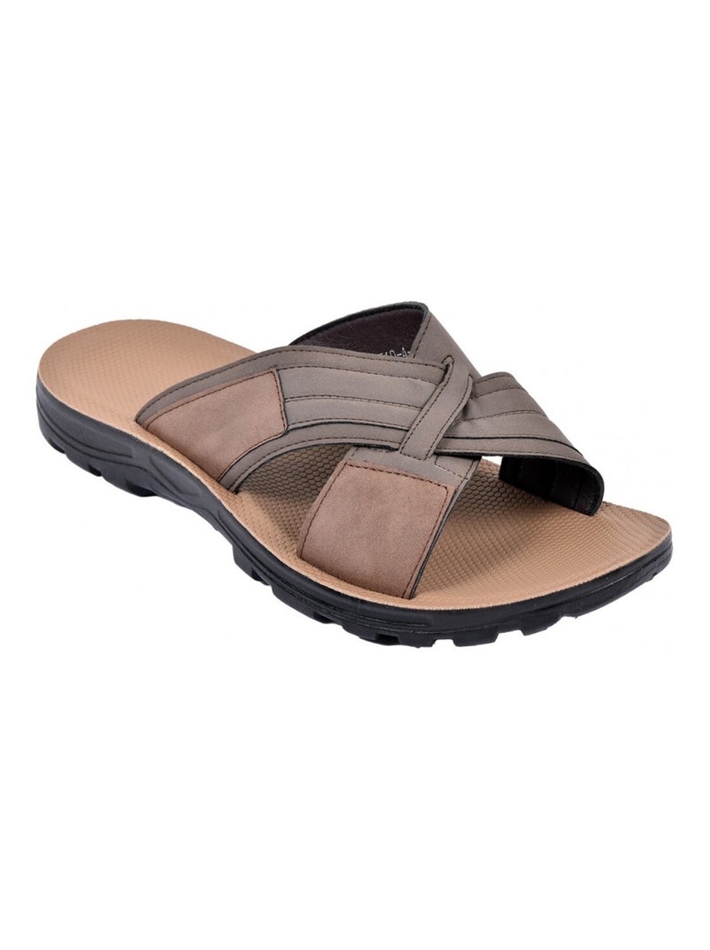 Sandales PREMIUM Claquette Marron - Kiabi