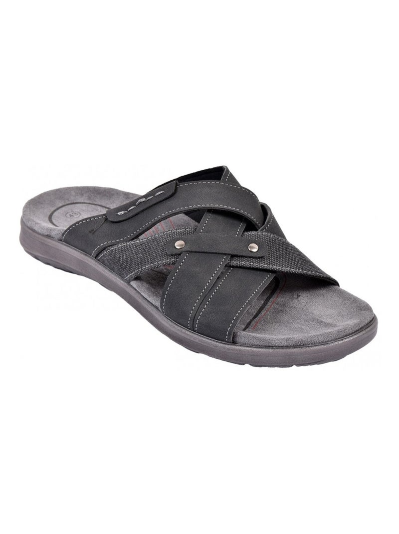 Sandales PREMIUM Claquette Noir - Kiabi