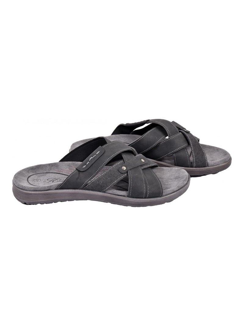 Sandales PREMIUM Claquette Noir - Kiabi