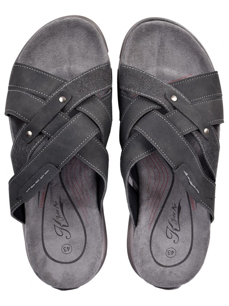 Sandales PREMIUM Claquette Noir - Kiabi