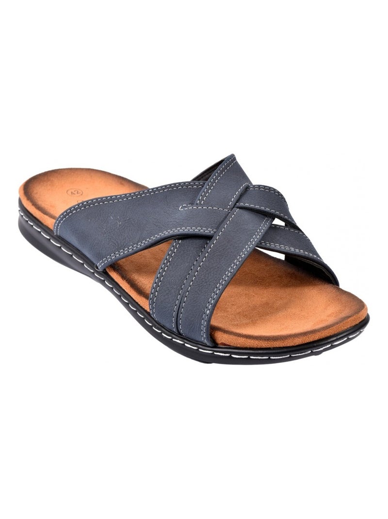 Sandales PREMIUM ouvertes Bleu marine - Kiabi