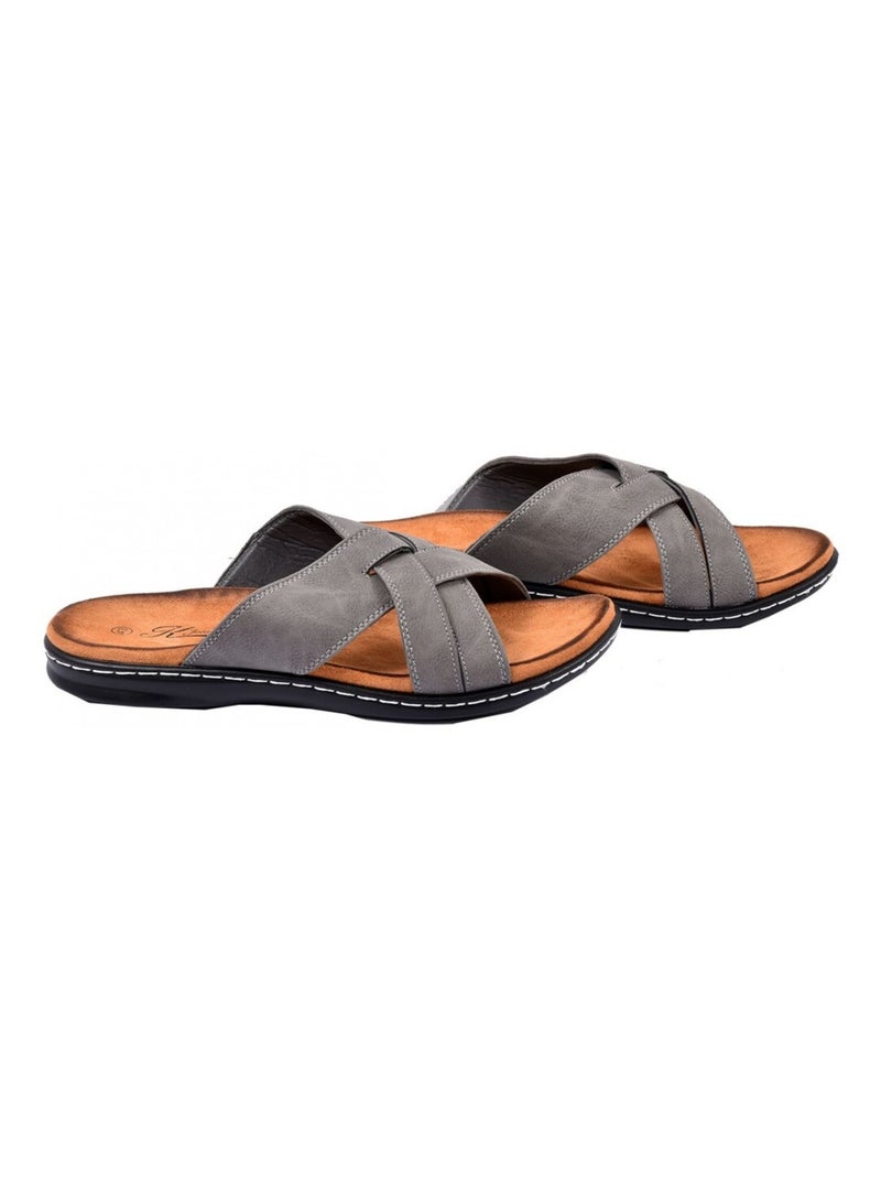 Sandales PREMIUM ouvertes Gris - Kiabi