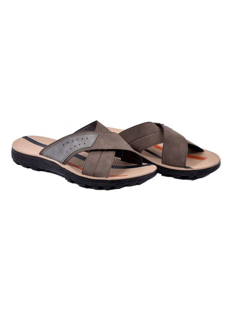 Sandales PREMIUM ouvertes Marron - Kiabi