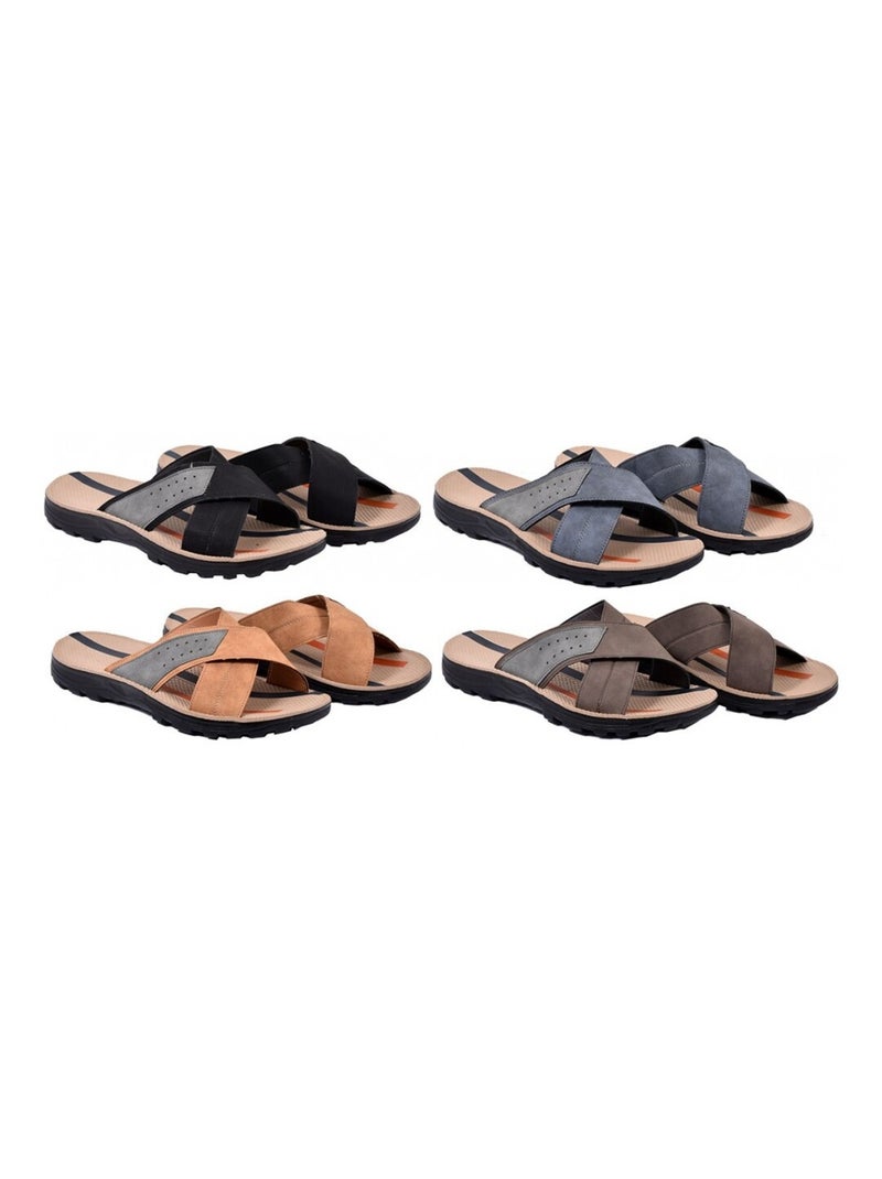 Sandales PREMIUM ouvertes Marron - Kiabi