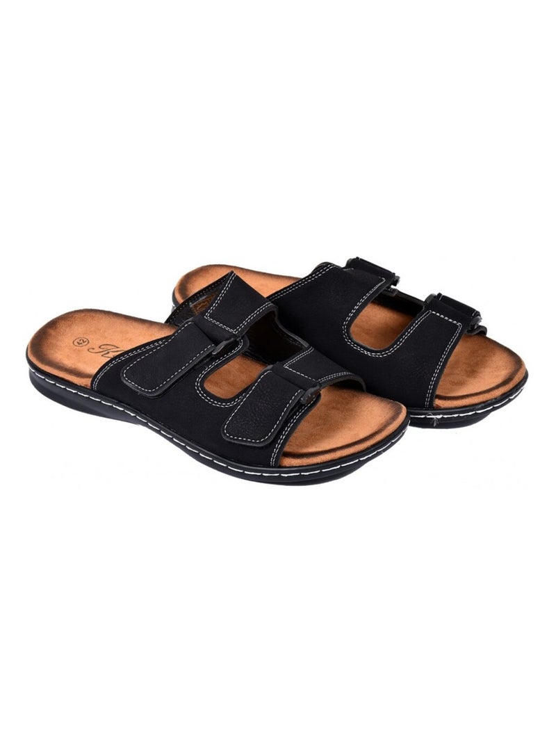 Sandales PREMIUM ouvertes Noir - Kiabi