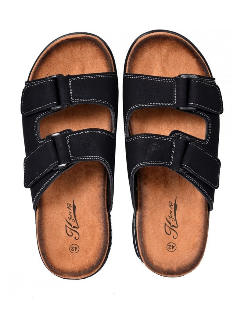 Sandales PREMIUM ouvertes Noir - Kiabi