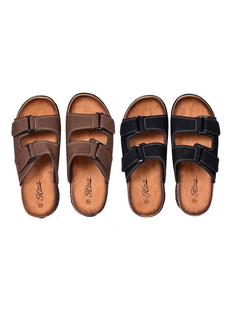 Sandales PREMIUM ouvertes Noir - Kiabi