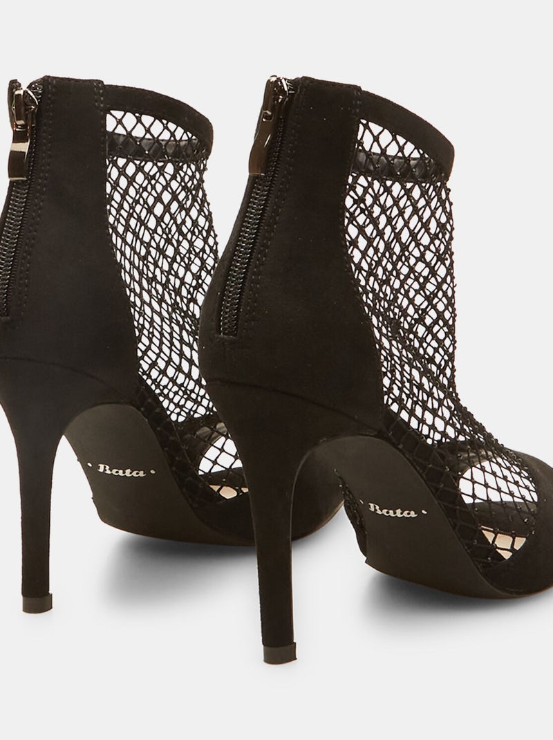 Sandales résille avec talon et strass BATA Noir - Kiabi