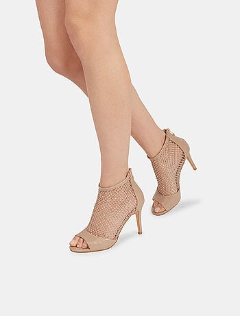 Sandales résille avec talon et strass BATA