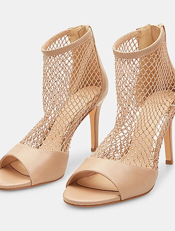 Sandales résille avec talon et strass BATA