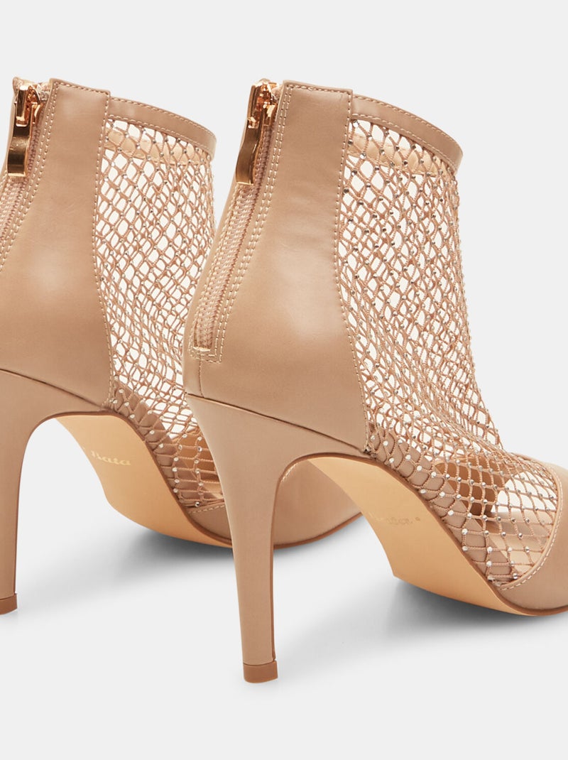 Sandales résille avec talon et strass BATA Rose - Kiabi