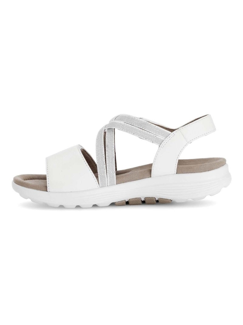 Sandales Rolling Soft  en cuir Blanc - Kiabi