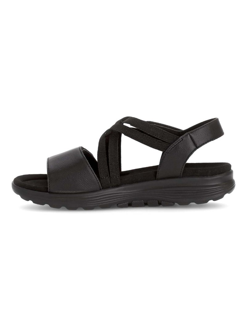 Sandales Rolling Soft  en cuir Noir Noir - Kiabi