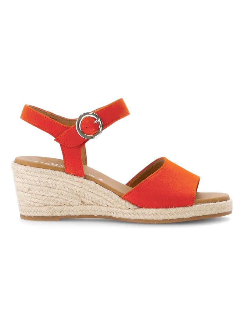 Sandales s en cuir velours Orange - Kiabi
