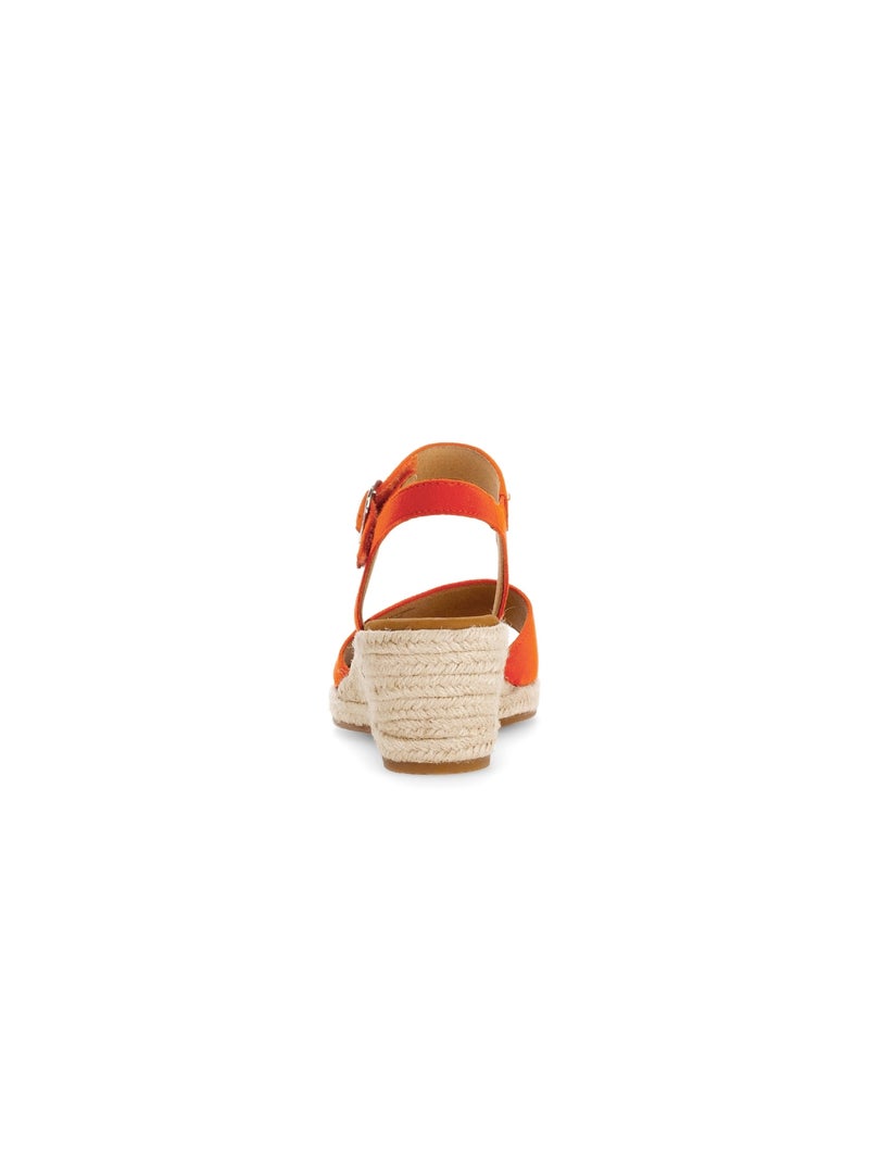 Sandales s en cuir velours Orange - Kiabi