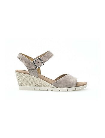Sandales sables en cuir velours