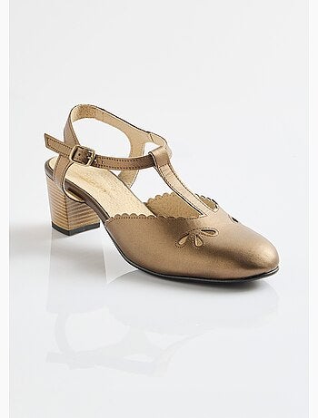 Sandales salomé cuir talon haut largeur confort - Afibel