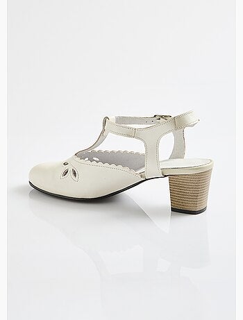 Sandales salomé cuir talon haut largeur confort - Afibel