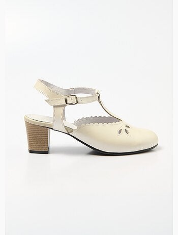 Sandales salomé cuir talon haut largeur confort - Afibel