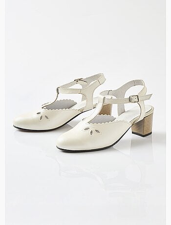 Sandales salomé cuir talon haut largeur confort - Afibel