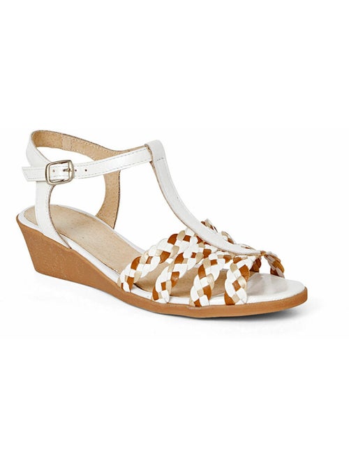 Sandales salomés cuir, largeur confort - Afibel - Kiabi