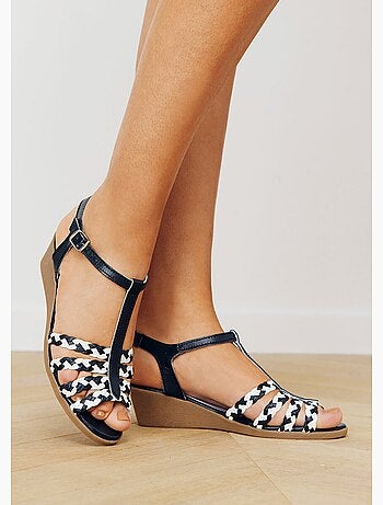 Sandales salomés cuir, largeur confort - Afibel